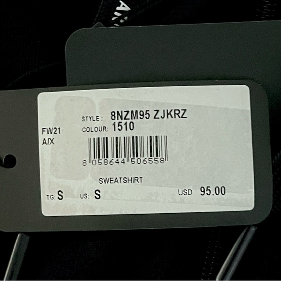 Armani Exchange Men Milano New York Zip-Up Cotton Hoodie, Black Small NEW - Picture 11 of 13